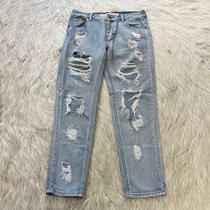 Brandy Melville Women's Distressed Slim Straight Leg Jeans